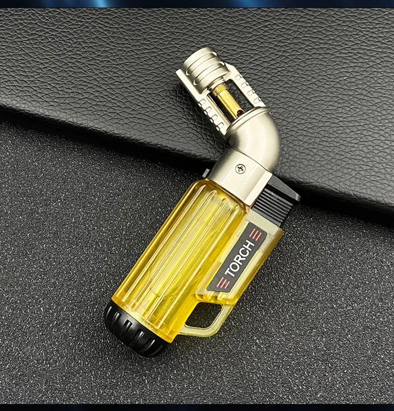 Wholesale Small Refillable Gas Metal Torch Lighter Adjustable Single Jet Flame  Cigar Lighter With Safety Lock