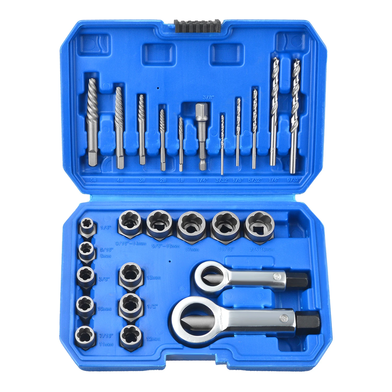 26 Pcs Impact Nut Bolt Removal Drill Bit Kit Screw Extractors Nut