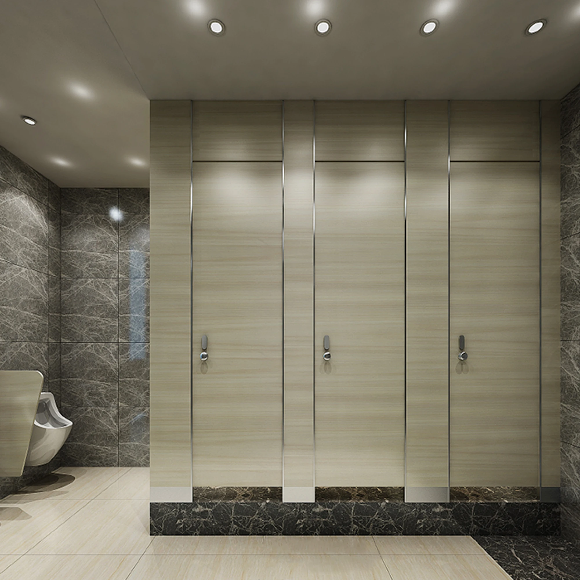 Cartmay Particle Board Public Toilet Cubicle Partition Aluminum Profiles Wood Toilet Partition