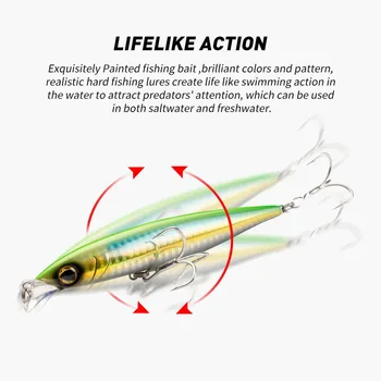 Cheery Wholesale 6 Colors 31g 41g Sinking Minnow Lure Hard Bait Fishing Lures with Treble Hook Artificial Hard Lure Fishing Bait – Minnow – view 4