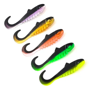 CHEERY 5.5cm 2g Drop Shot Floating Ribbed Paddle Tail Soft Plastic Lure PVC Artificial Bait for Bass Fishing – Soft Lure – view 5