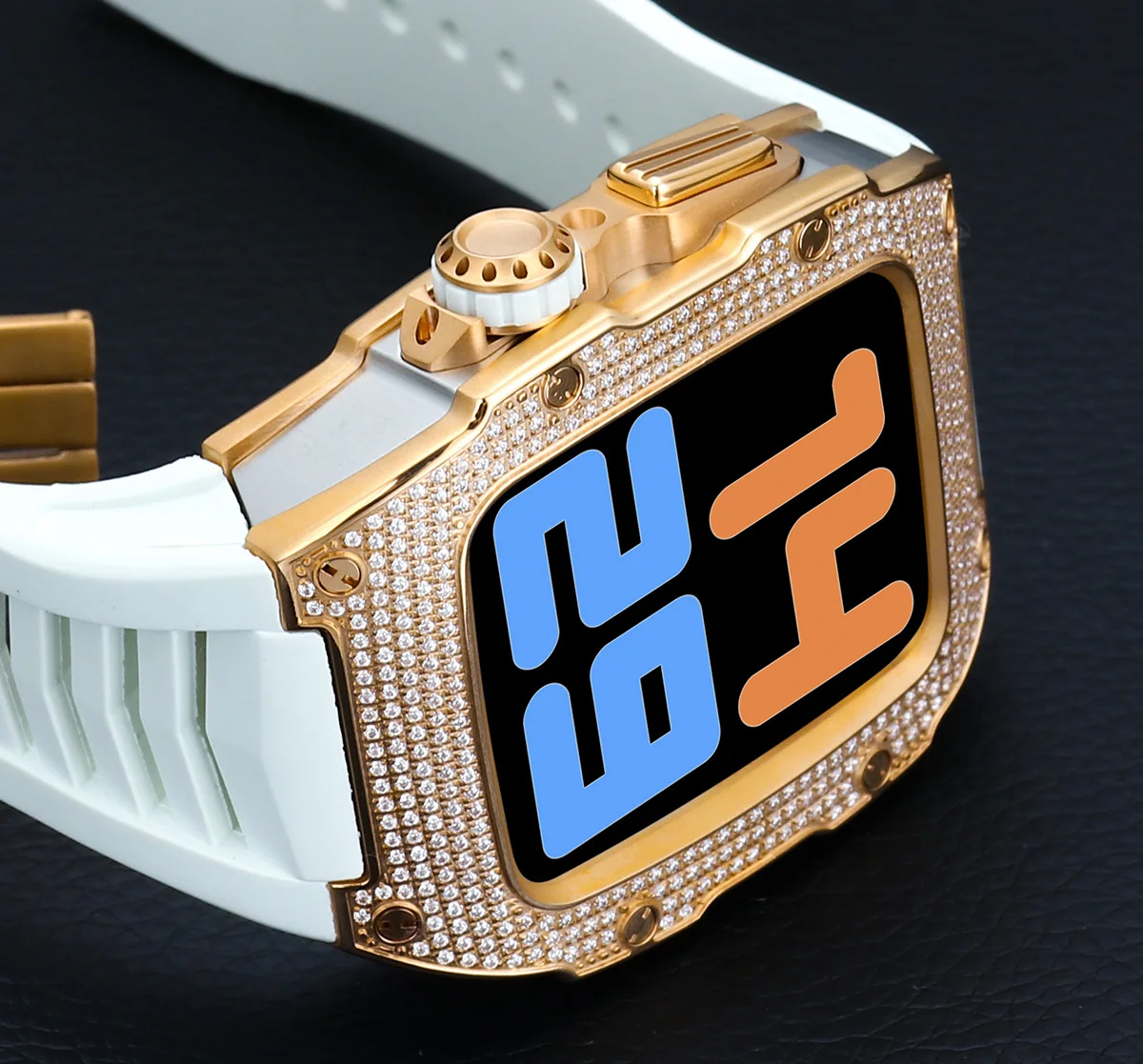 Factory Price Luxury Bling Diamond Smart Watch Case For Apple Watch 7 6