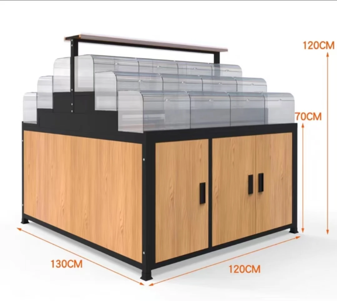 Supermarket Wood Dried Fruit And Vegetable Display Stand Single Sided Shelf - Buy Fruit And Vegetable Display Stand,Dried Fruit