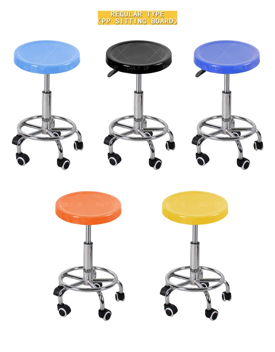 Swivel Adjustable Lab Stool With Footrest Frosted Thickened Seat Hospital Stool With Wheels For School Laboratory Workshop