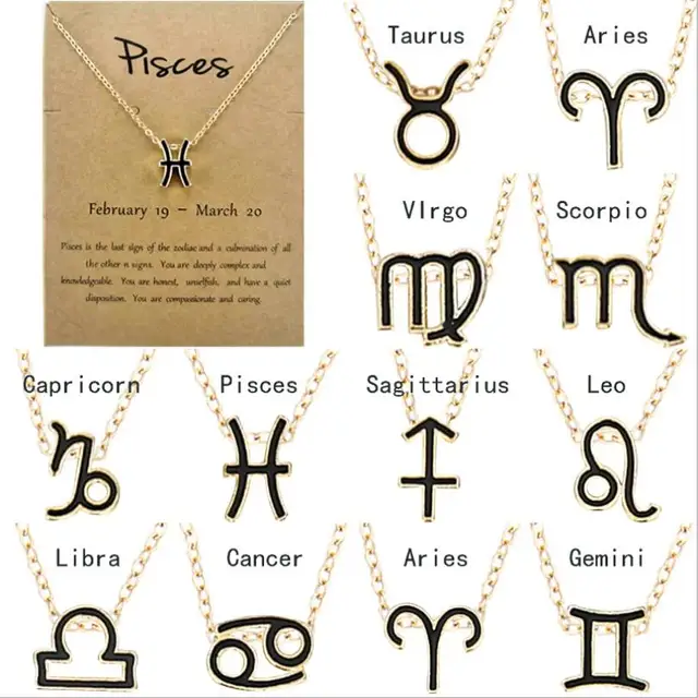 Producer 12 Big Dipper sign gold silver black enamel chains necklaces