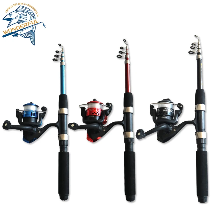 1.5m Telescopic Pole Kids Sea Fishing Lure Spinning Rod Kit With