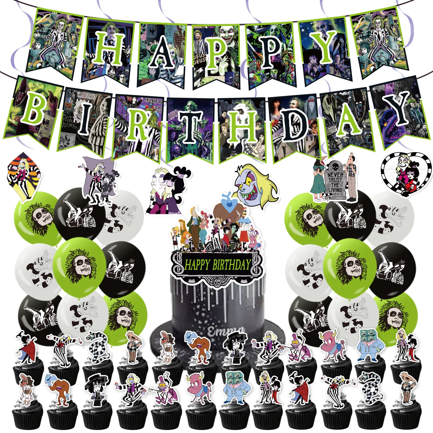 Movie Show Beetlejuice Birthday Party Decorations Disposable Tableware ...