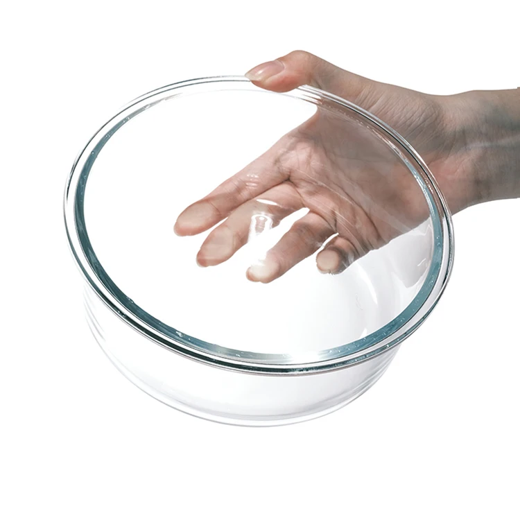 630ml 2 Compartments High Quality Glass Bowl Glass Food Container Set With Logo