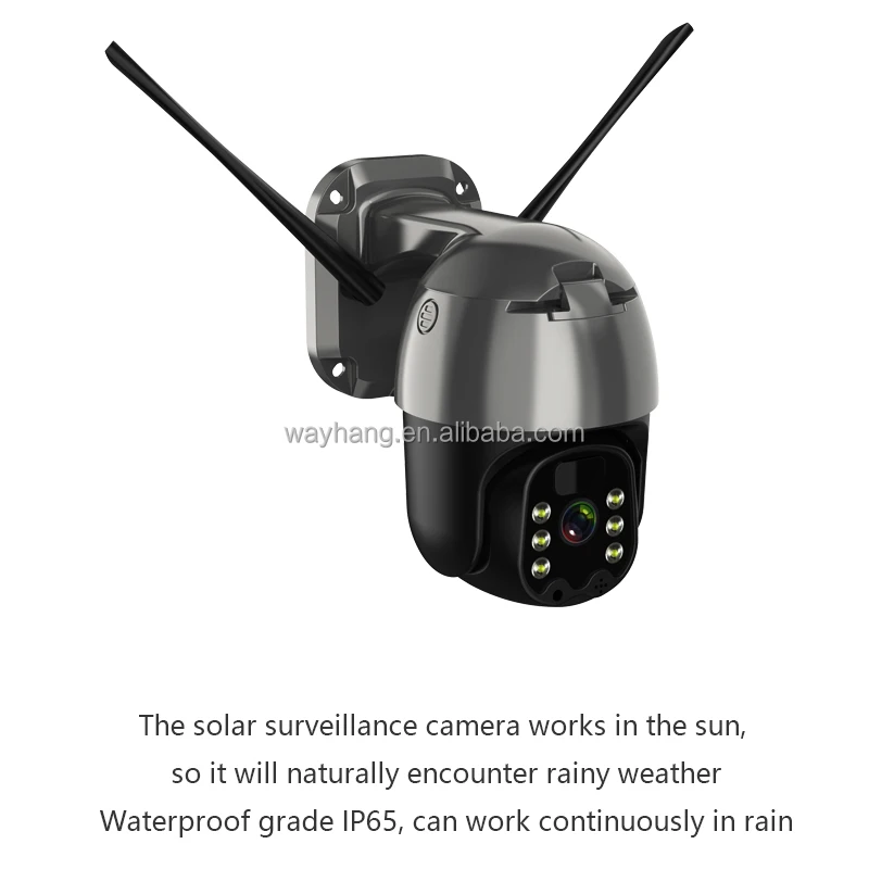 Solar 4G WIFI Camera 2MP 1536p 1080P PTZ Camera Waterproof outdoor 4G LTE SIM Card Wireless Remote Control Color Night