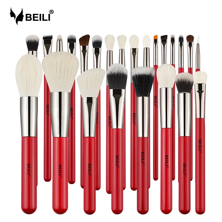 BEILI amazon 24pcs Foundation brush eyebrow Eyeshadow makeup brush set enclosed fashion bling cosmet