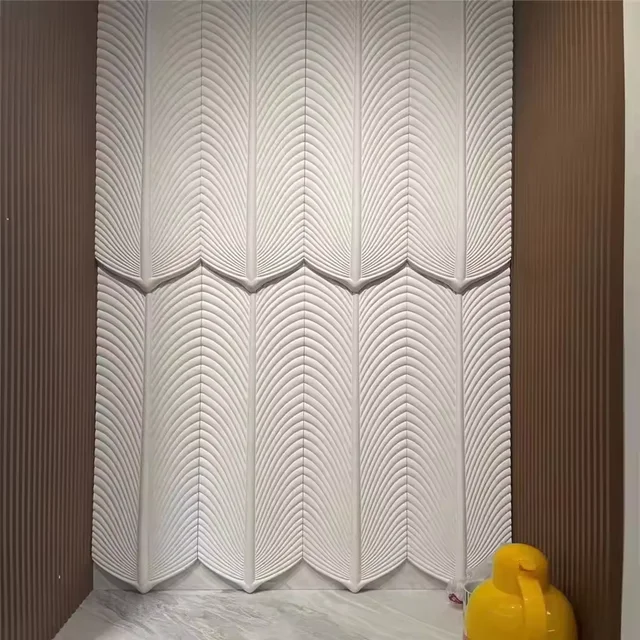 High Quality  Modern Style Light Weigh  durable  decoration  fireproof feather  PU artificial stone wall panels
