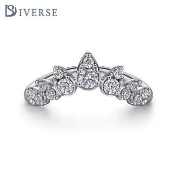 Doyonds S925 Silver Unique Floral-Inspired Ring with Center Diamond Accentuated by Decorative Rings - Exquisite Design