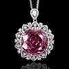 Platinum dried rose pendant with Chopin chain