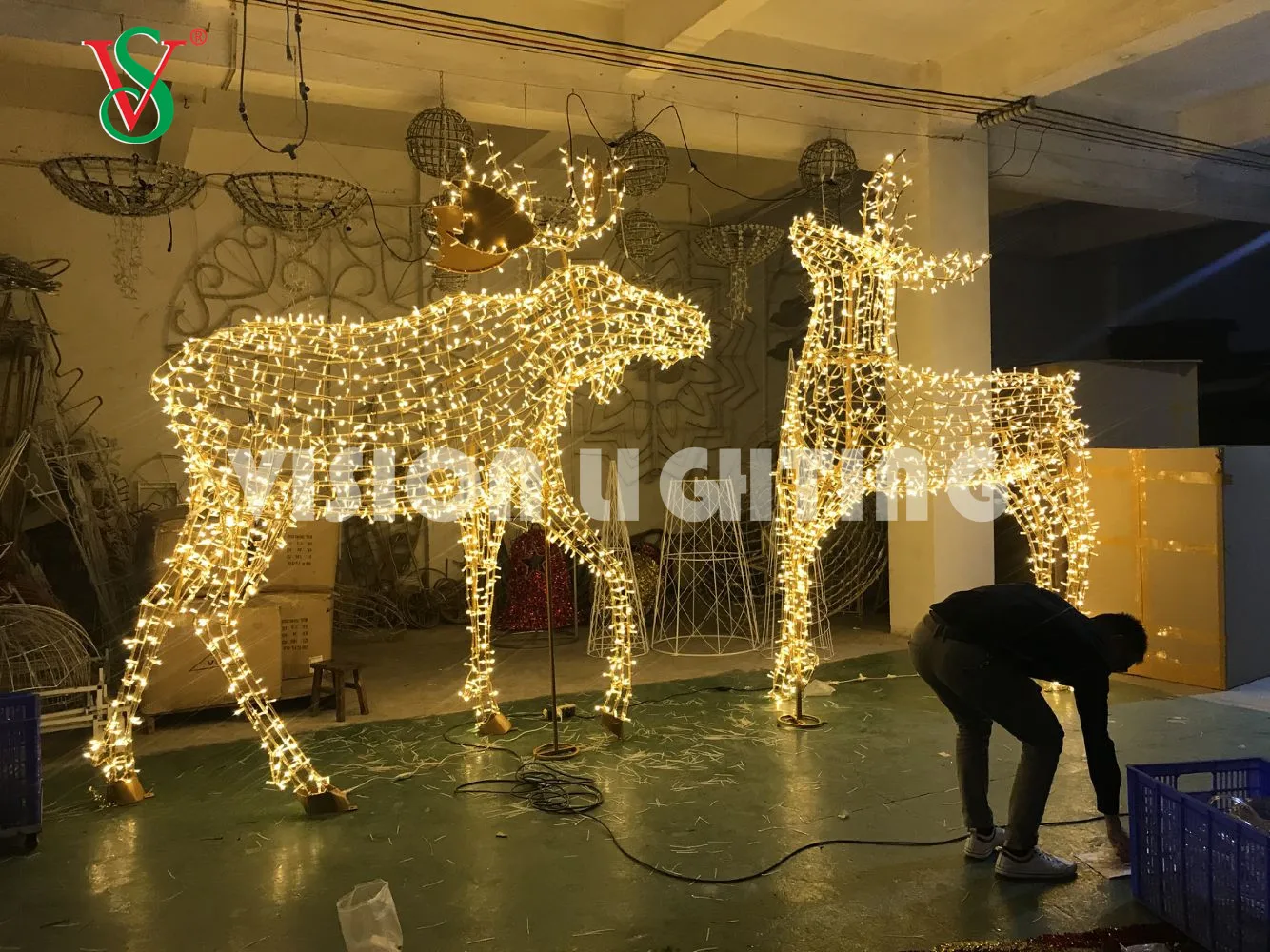 Large Christmas 3d Motif Animated Lighted Giraffe Led Animal Sculpture ...