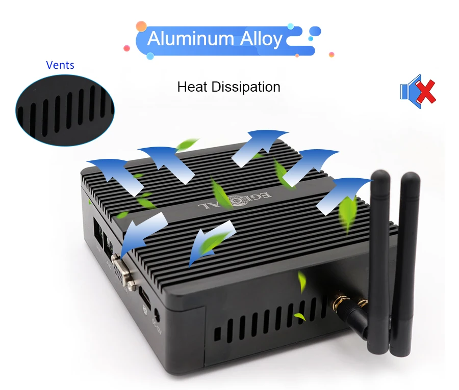 Eglobal fanless mini pc computerJ1900 mini pc with Dual RS232 Dual Lan industrial computer