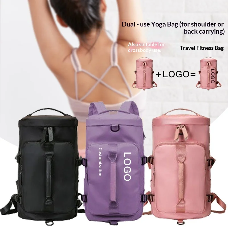 Yoga Bag One Shoulder Crossbody Convertible Backpack Printed Logo Large Capacity Waterproof Breathable Oxford Fabric Dry Wet preview 2