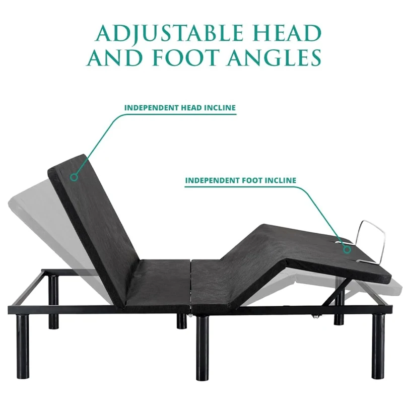 FCC Certification Durable Multiple Modes Adjustable Mental Frame Motorized Lift Bed With Massage factory