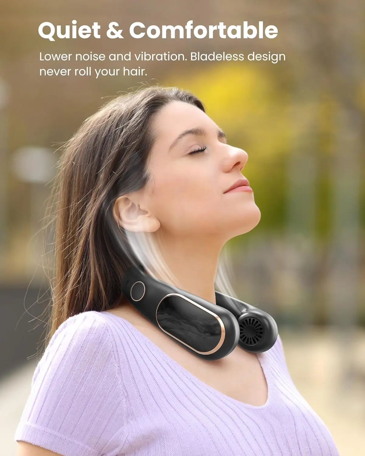 Rechargeable Portable Neck Fan with Speeds LED Display