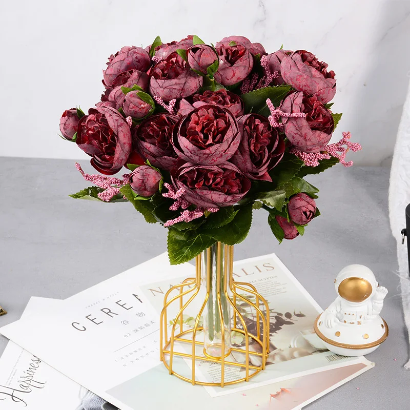 Peony Artificial Flowers Home Wedding Bouquet Gardening Decorative