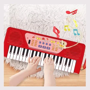 37 Electric Toys Keyboard Plastic Musical Toys Instrument with Microphone
