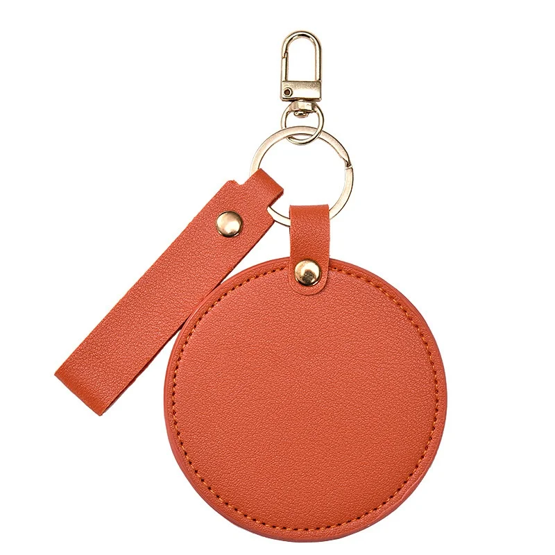 Customized Logo Round Rotating Portable Makeup Beauty Mirror Keychain Gift for Car & Commercial Use