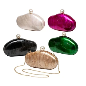 New Transparent Bag for Women Fashion Trend Bullet Head Acrylic Simple Evening Clutch Bag for Women