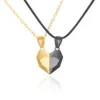 black+gold couples necklace