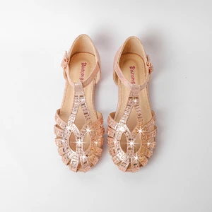 Highly Recommended Comfortable Kids Sliver School  Pu Shoes for Girls New Design Children'S Shoes Girls