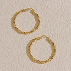Earrings Gold Non Tarnish Jewelry Earrings Gold 18K Hoop Women's Earrings Big Circle Stainless Steel Hoop Earrings