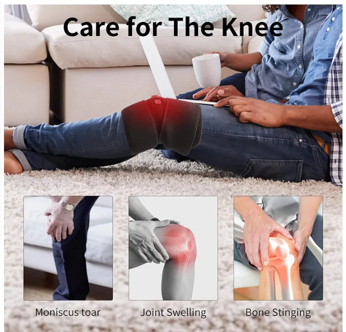 Electric Knee Heating Pad USB Heated Knee Brace Support for Arthritis Joint Old Cold Leg Knee Warmer#HX-82