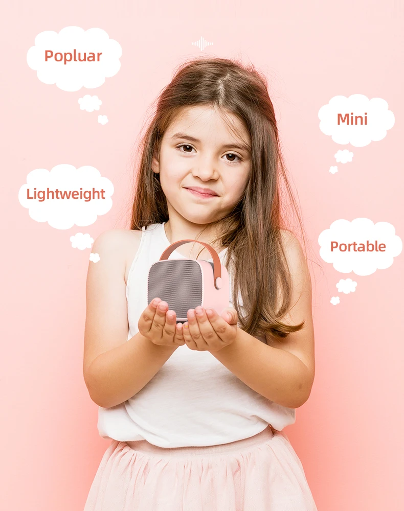 High Quality Speaker With Wireless Mic Small Bt Speaker Mike Portable