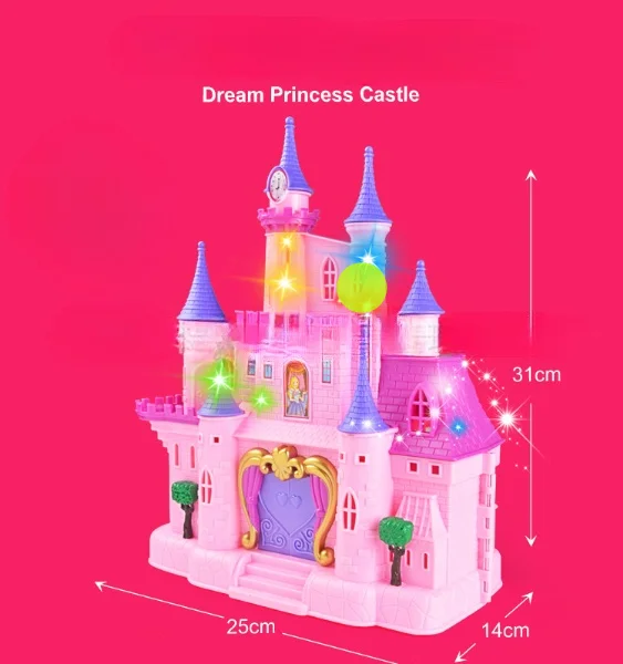 Brinquedos casa de boneca com música led luz em miniatura móveis acessórios  da boneca castelo musical dollhouse modelo de brinquedo para meninas  presente - AliExpress