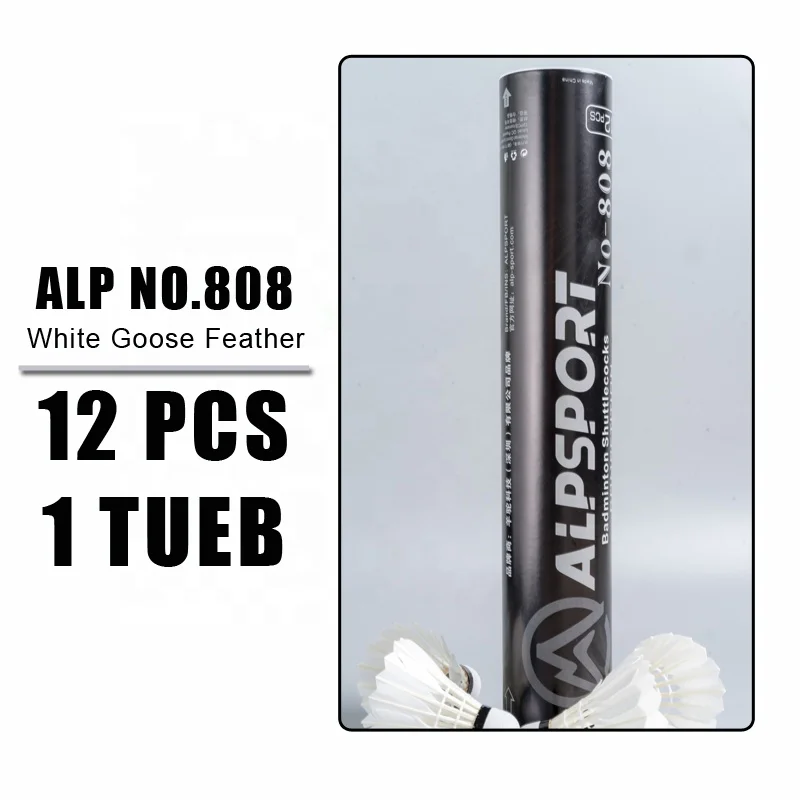 ALP 808 12個/チューブシャトルコックホワイトグースフェザー76-77