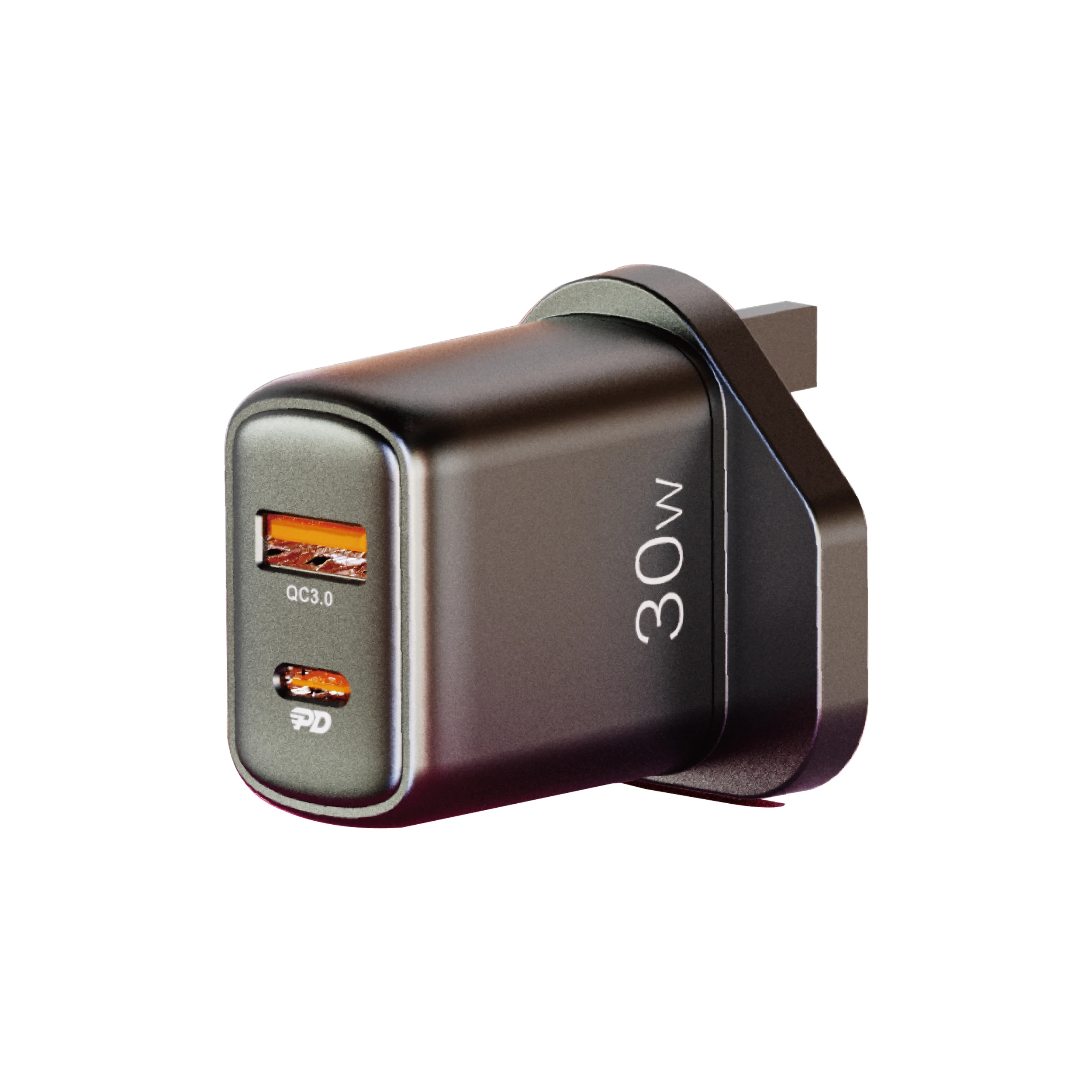 MOXOM Super Auto-ID Fast Charging Dual-Port USB Charger UK Version  Certification 30Watt High Power Plug for Mobile Cell Phone