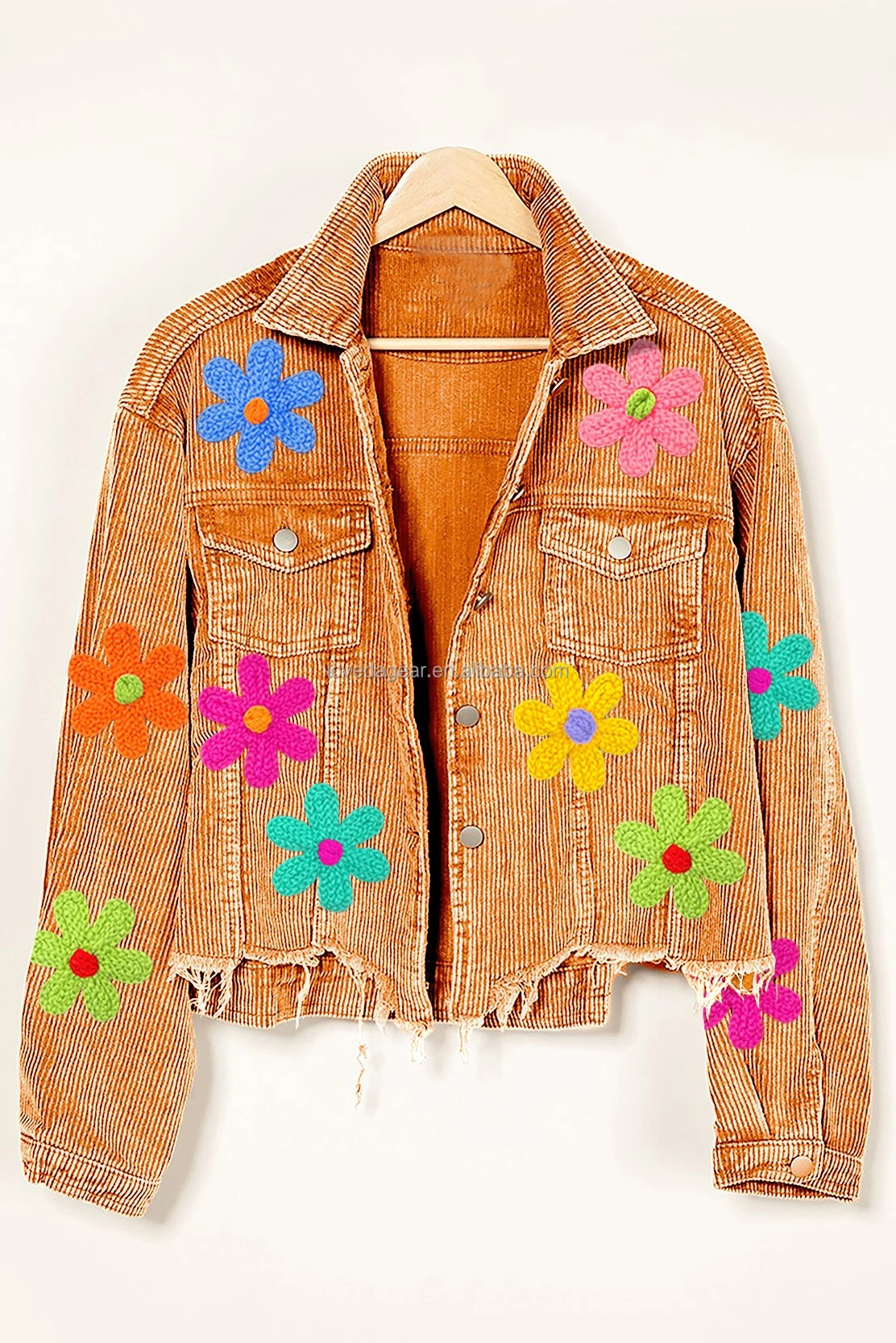 Giacca donna vintage crop varsity shacket lavaggio usato patch_voghion.com