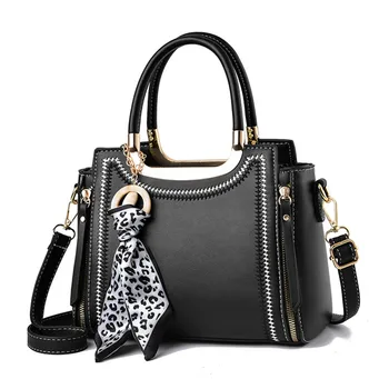 New Style Fashion Leopard Scarves Handbags High Quality Lady Tote Bags Solid PU Handbags