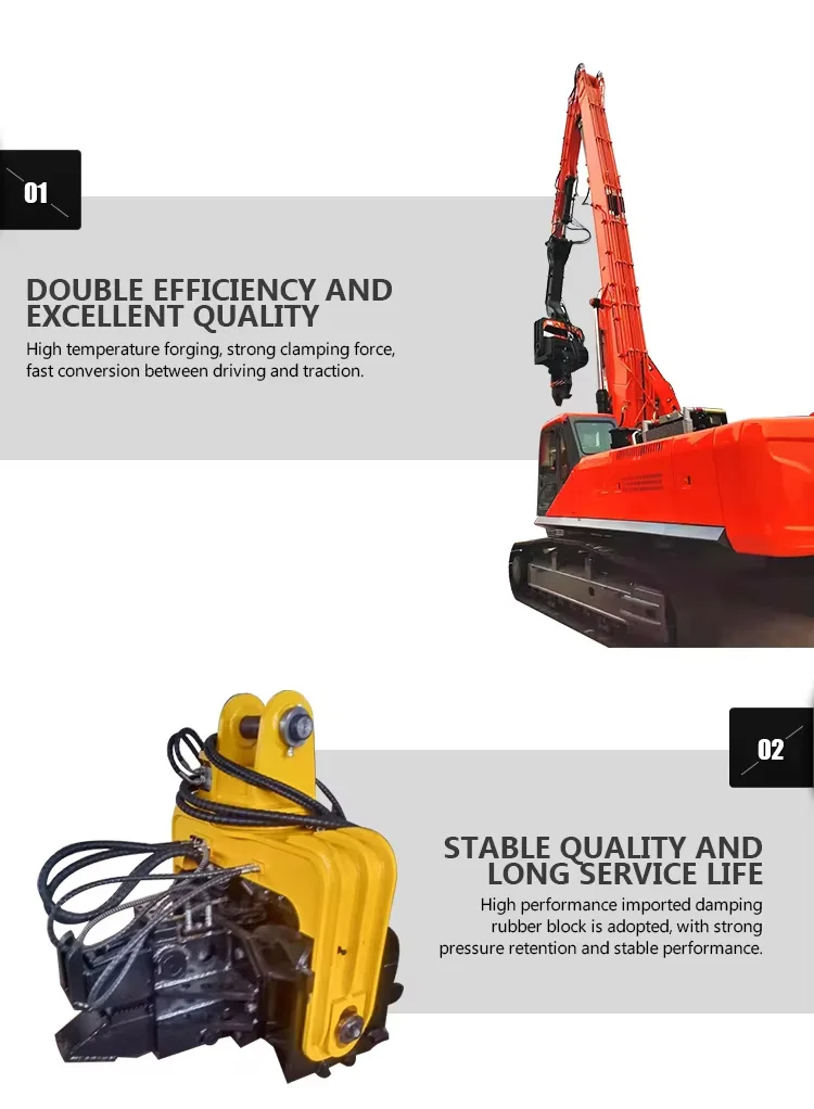 Hydraulic Vibro Pile Hammer Excavator Mounted Piling Machine for Sale ...