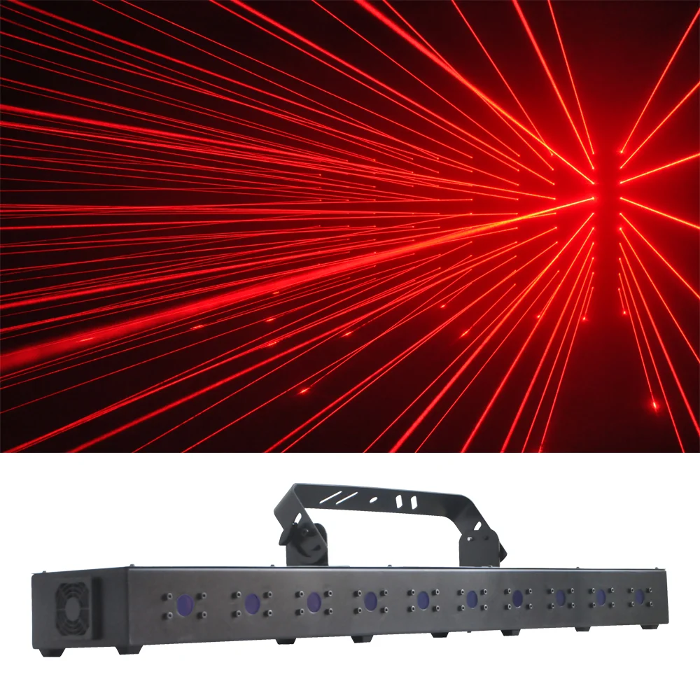Angle Adjustable DMX Control 10pcs Thin Red Parallel Beam 10 Head Red Laser Light bar for DJ Show Event