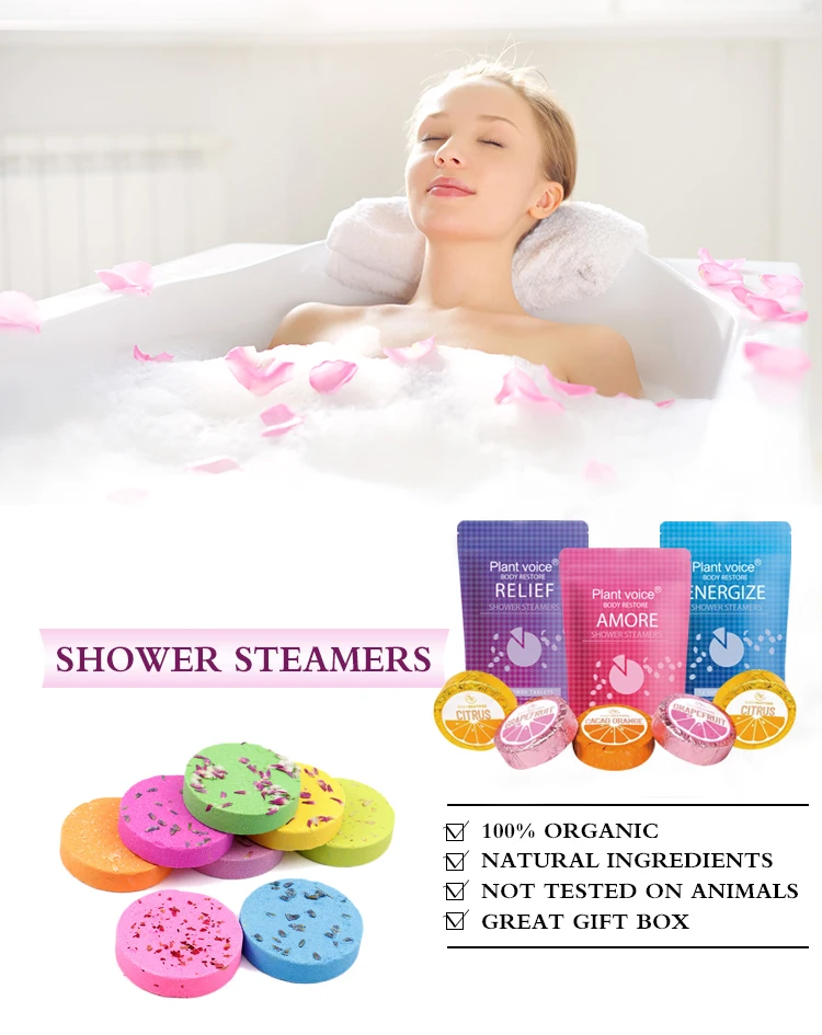 Foil Wrapping 6/12 Pack Steamr Shower Tablets Natural Shower Steamers