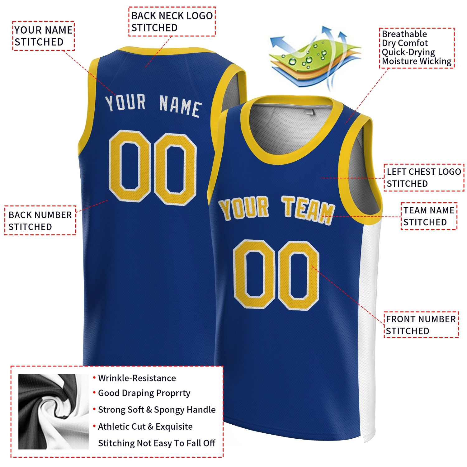Custom 2023 Us America High Quality Basketball Jersey 30 Team