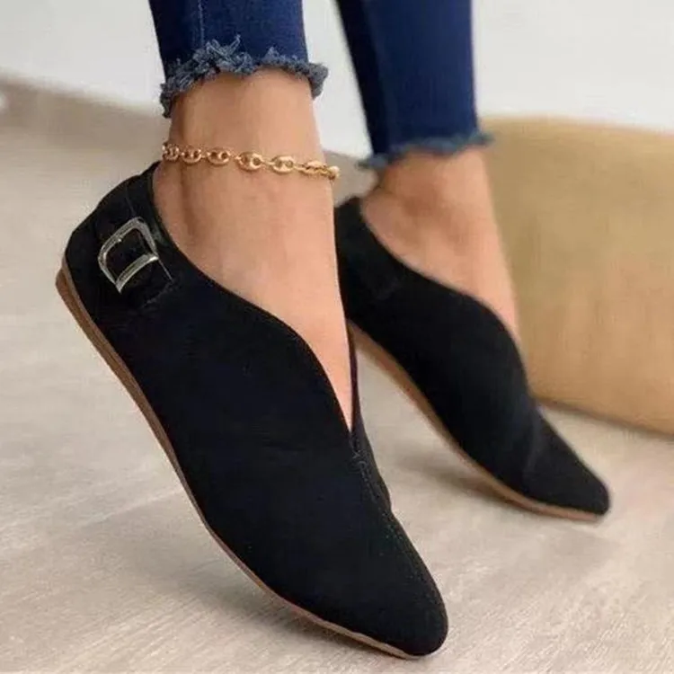 New buckle V-mouth casual shoes fashion slipper