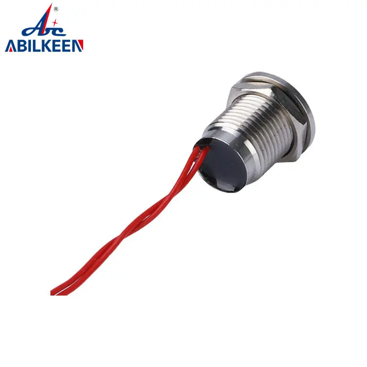 12mm Flat Head 2A Momentary Function Electric IP68 Flat Head 1No 2A Stainless Steel Momentary Wired Lead Piezo Switch