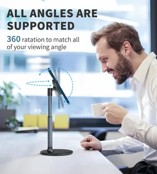 Desktop Cell Phone Stand 360 Rotation Magnetic Suction Stand Adjustable Angle Height Magnetic Phone Holder for Desk detail image