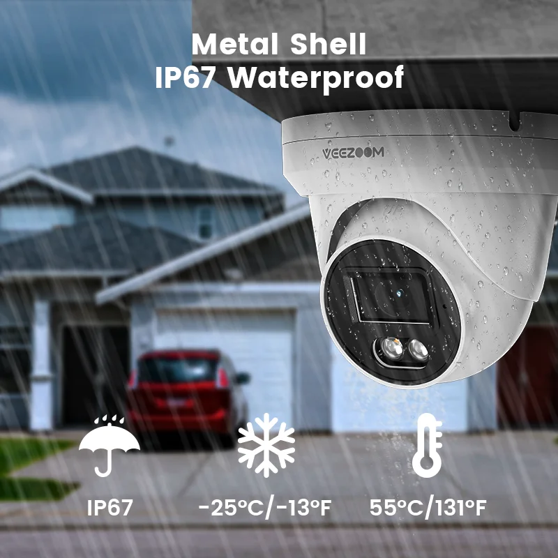 OEM 5MP People Counting Built-in Mic Fixed Dome Turret Camera Human& Vehicle Detection Outdoor Waterproof Metal POE CCTV Camera