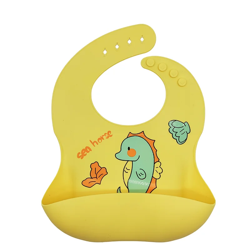 Adjustable Premium Customized Soft Waterproof Silicone Baby Bib Custom