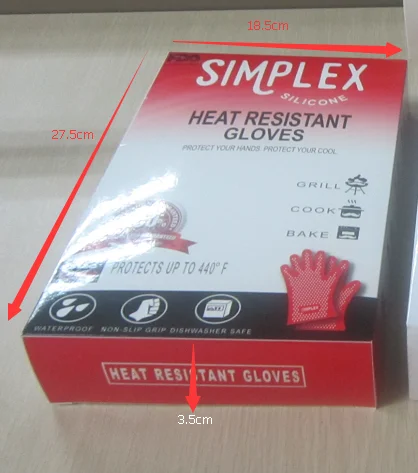 Heat Resistant Gloves BBQ Kitchen Silicone Oven Mitts Waterproof Non-Slip Potholder for Barbecue Cooking factory