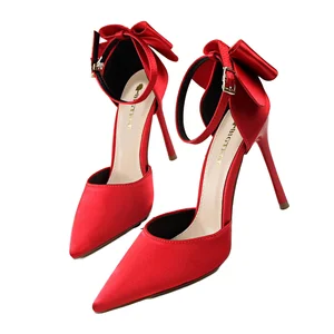 New Fashion Pointed Toe Bow Sandals Lightweight High Heels Ankle Strap Gladiators for Summer Elegant Evening Dress Jelly Shoes