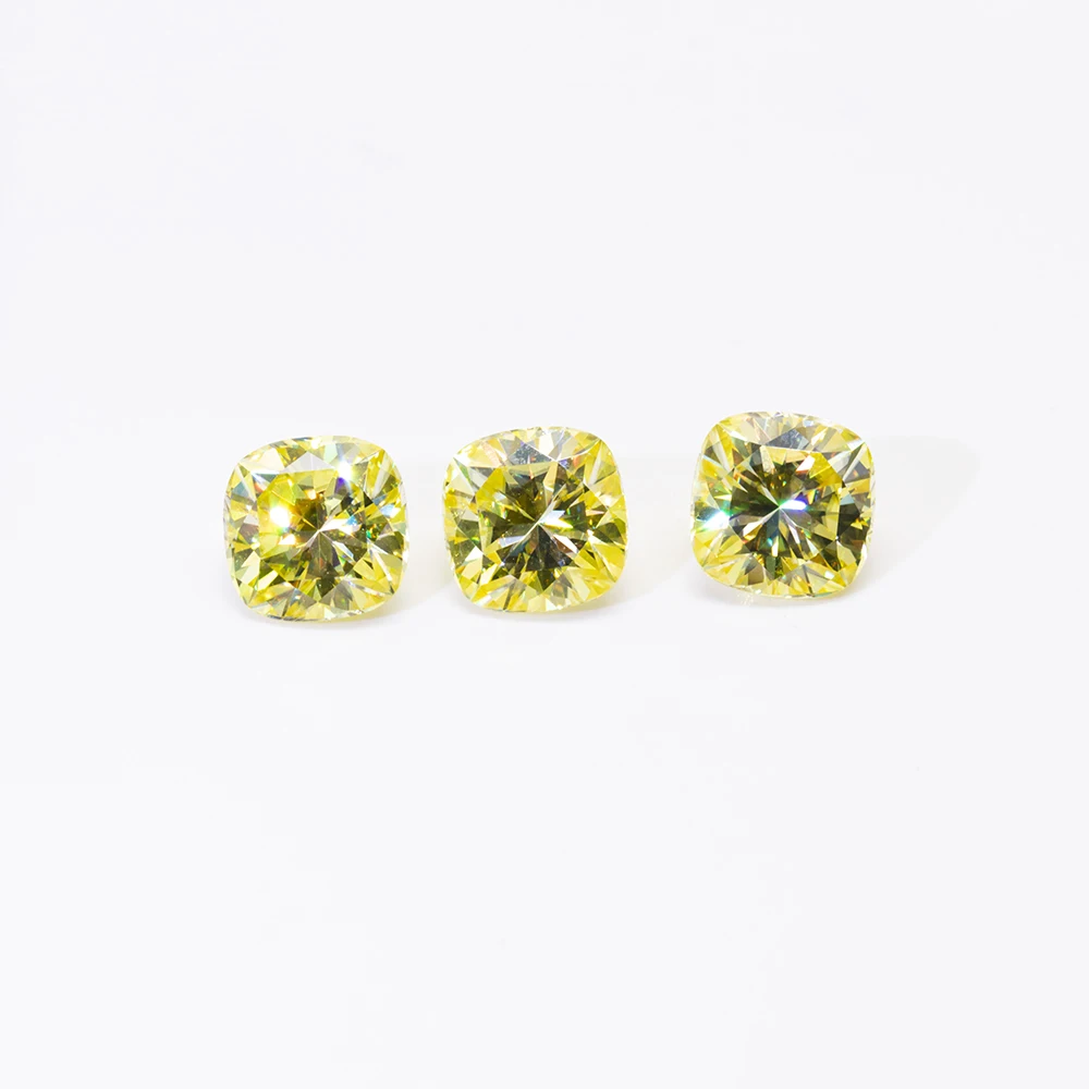 Golden Yellow Moissanite Diamond to 6carat Cushion