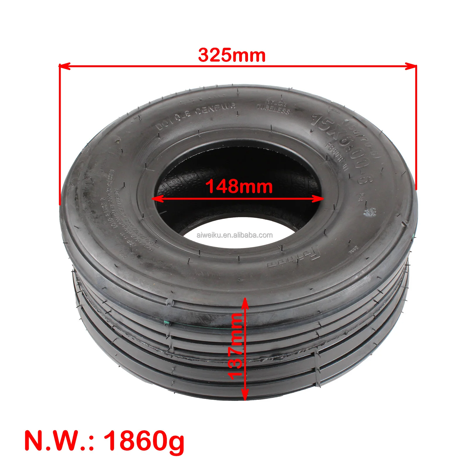 Off Road Tire 15x6.00-6 Tubeless for Mini Citycoco Scooter