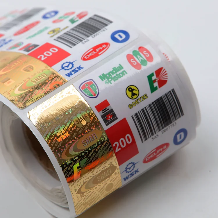 Holographic Vinyl Labels Factory Price Custom Brand Logo Hologram Foil Stickers Roll for Cars